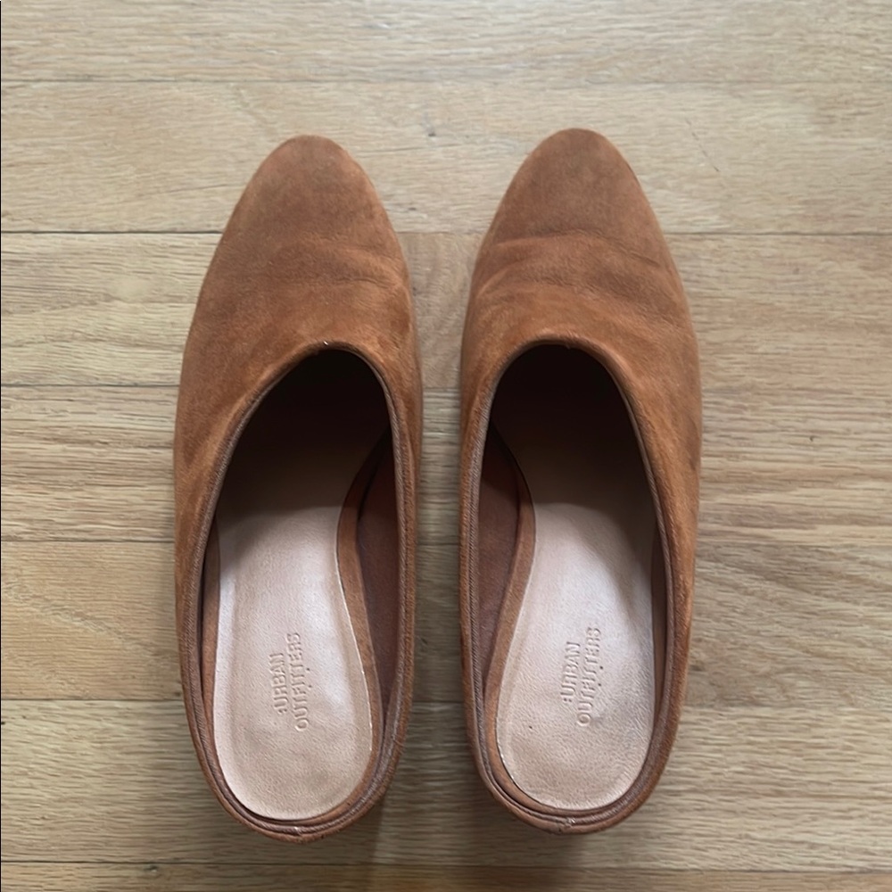 Urban Outfitters Women's Tan Suede Mules